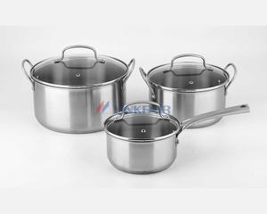 6-Piece Stainless Steel Cookware Set with Wire Handle