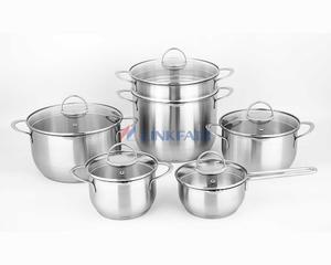 11-Piece Stainless Steel Cookware Set With Wire Handle