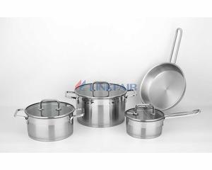 7-Piece Stainless Steel Cookware Set of Straight Shape