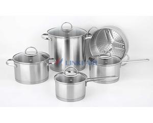 9-Piece Stainless Steel Cookware Set Of Straight Shape