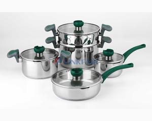 8-piece Cookware Set With Straining Glass Lid