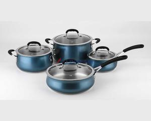 8-piece Stainless Steel Pot And Pan Set With Glass Lid