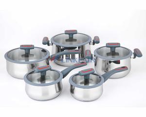 10-piece Pan and Pot Set with Silicone Glass lid