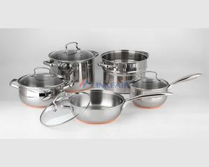 9-piece Cookware Set,  Pots and Pans Set with Copper bottom