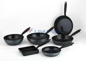 6-Piece Non Stick Cookwarer Set With Metalic Black Exterior