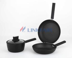 Non-stick Forged Aluminum 4-Piece Black Cookware Set