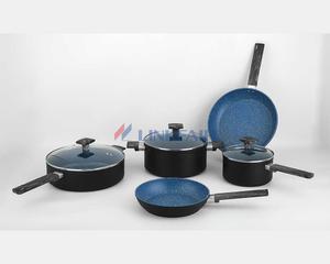 Non-stick Coating Kitchen Pots And Pan Set, Professional For Home Restaurant, 8-Piece With Giass Lid