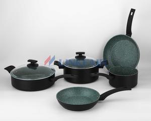 7-Piece Non-Stick Cookwarer Set with Cast Glass Lid