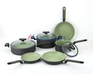 9-piece Hard Anodized  Avocado Non-stick  Aluminum cookware 