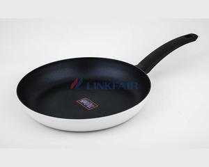 12" Round Shape Non-stick Aluminum Frypan, White Heat Resistant Painting Frypan