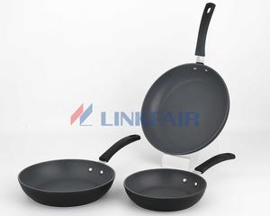 8" 10" 12" Forged Aluminum Frypan Set, Black Non-stick Coating Cookware Set