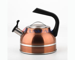 Metallic Stainless Steel Stovetop Tea Kettle, 2.2L, Copper Color